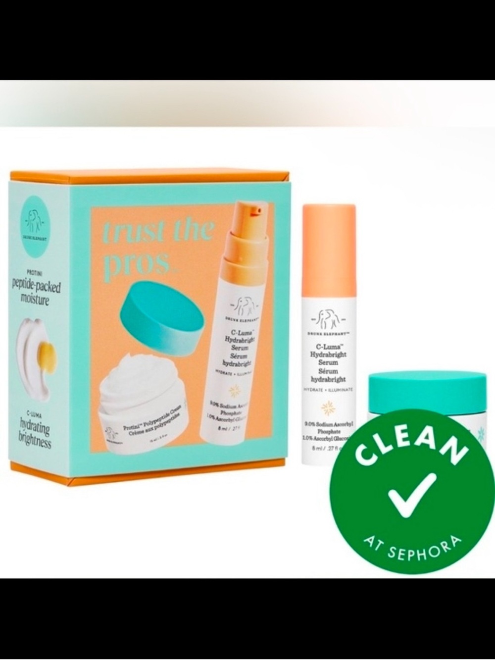Drunk Elephant Trust the Pros: Mini Brighten & Firm Gift Set NIB